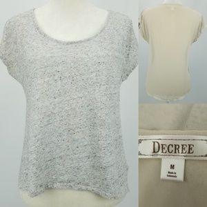 Decree Cold Shoulder Space Dye Gold Sparkle Top M